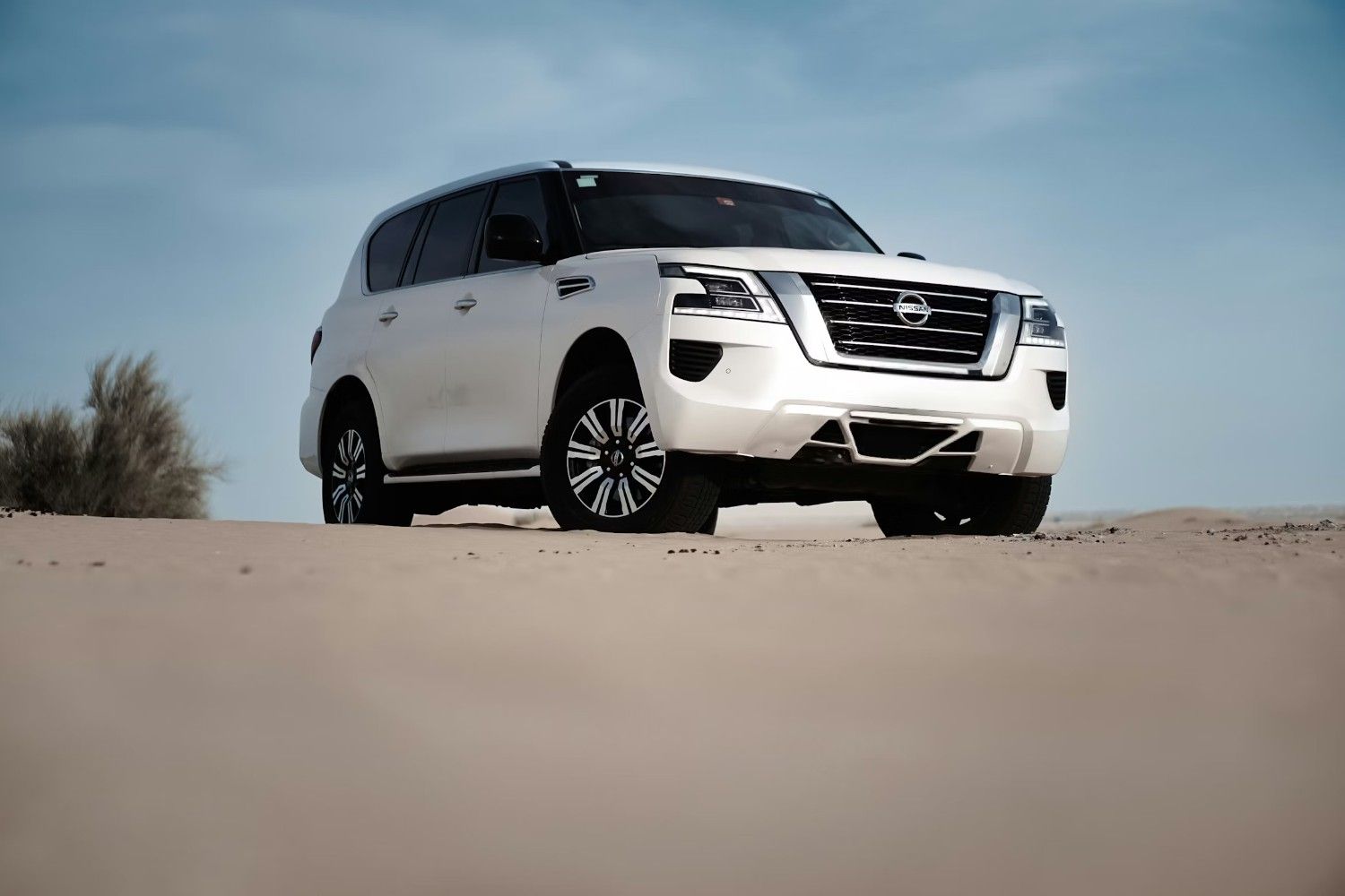 Nissan Patrol SUV driving on Dubai highway